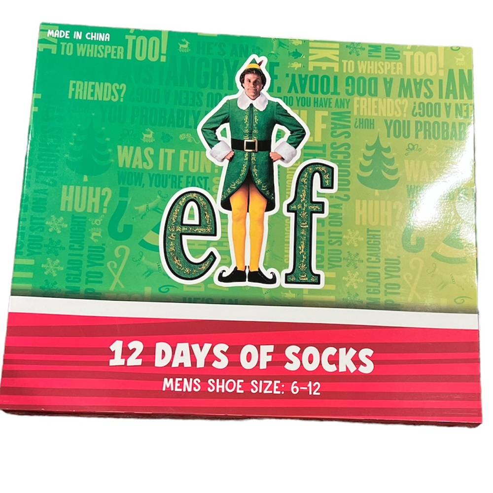 Christmas ELF‎ Movie 12 Days Of Socks Advent Calender Box